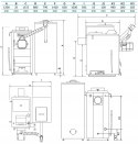 Piec, Kocioł MPM stalowy na drewno, pellet 14 kW