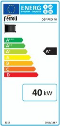 Piec, kocioł stalowy zgazowujący drewno Ferroli CGF PRO 40kW ZUM