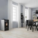 Piec Stufe a Pellet Italia stalowy na pellet 8 kW 5 poziomów mocy