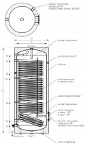 Bojler z wężownicą Galmet 160l SGW(S) Tower Grand, 26-168107