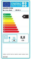 Piec kominek na pellet Golden WiFi Tuya Smart Life 9 Kw czarny