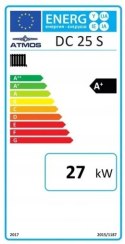 Piec na drewno 5 Klasa CO Zgazowujący Drewno Atmos DC 25S 27kW EKO lewy