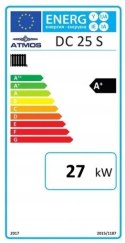 Piec na drewno 5 Klasa CO Zgazowujący Drewno Atmos DC25S 27kW EKO prawy