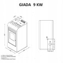 Piec Eva Calor jednofunkcyjny stalowy na pellet 9 kW czarny biały bordowy