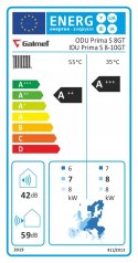 Pompa ciepła powietrzna split Prima S 8GT 8,3 kW 1F 230V R32 G200 B60