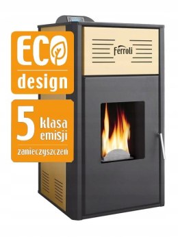 Piec Ferroli Breta Pellet 8 kW stalowy z płaszczem wodnym