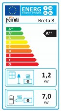 Piec Ferroli Breta Pellet 8 kW stalowy z płaszczem wodnym